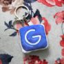 Google logo turned into a custom plush keychain