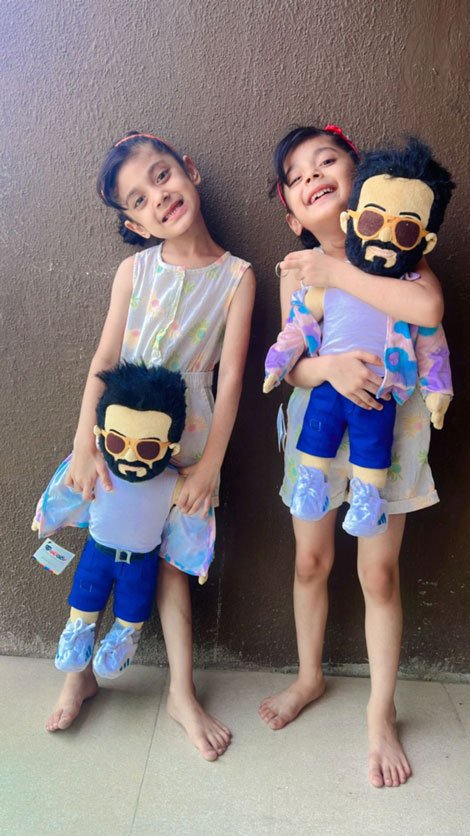 Girish look alike doll that made his daughters happy a lot